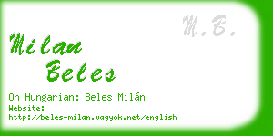 milan beles business card